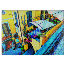 チンケなテレ・バルコニーからの朝の景色 カッティングボード