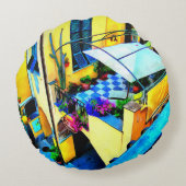 チンケなテレ・バルコニーからの朝の景色 ラウンドクッション (裏面)