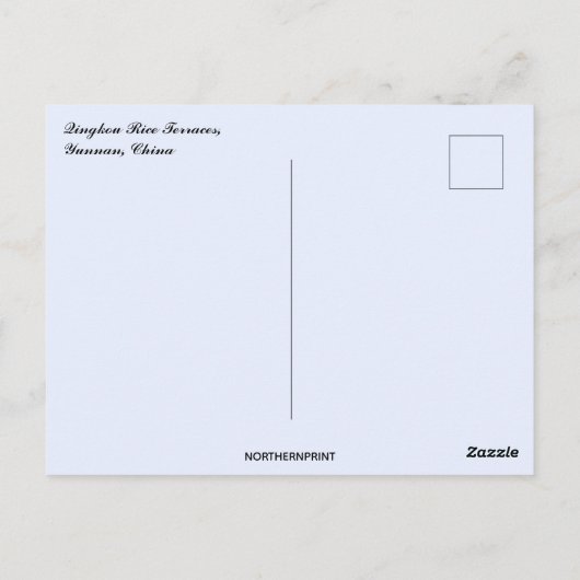 チンコウライステラスin雲南中国 ポストカード (裏面)