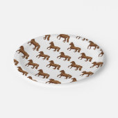 チンコテーグポニーブラウン絵画ウォーターズホース ペーパープレート (アングル)