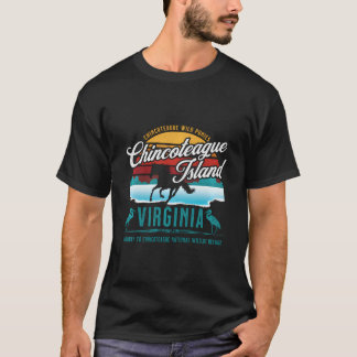 チンコテーハアイランドバージニアワイルドポニーレトロサン Tシャツ