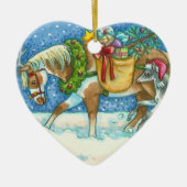 チンコテーハアイランドポニークリスマスホース子馬 セラミックオーナメント (正面)