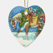 チンコテーハクリスマスポニー、そりのベル&おもちゃ セラミックオーナメント (左)