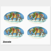 チンコテーハポニー&ホリデーウィッシュホース 楕円形シール (シート)