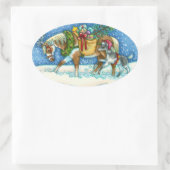 チンコテーハポニー&ホリデーウィッシュホース 楕円形シール (バッグ)