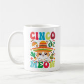 チンコデモー |メおもしろいキシカン猫Cinco De Mayo コーヒーマグカップ (左)