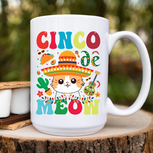チンコデモー |メおもしろいキシカン猫Cinco De Mayo コーヒーマグカップ