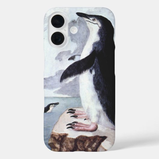 チンストラップペンギン、アンタルクチカのビンテージの鳥 Case-Mate iPhoneケース (裏面)