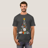 チンチラおもしろいクリスマスツリー Tシャツ (正面フル)