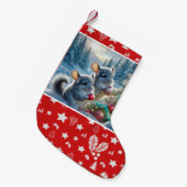 チンチラのクリスマスストッキング スモールクリスマスストッキング (正面 (吊り時))