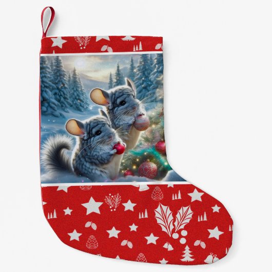 チンチラのクリスマスストッキング スモールクリスマスストッキング (正面)
