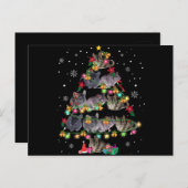 チンチラのクリスマスツリー 面白いげっ歯類ラバー Xmas シーズンポストカード (正面/裏面)