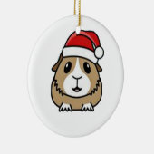 チンチラのサンタの帽子 セラミックオーナメント (右)