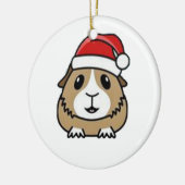 チンチラのサンタの帽子 セラミックオーナメント (左)