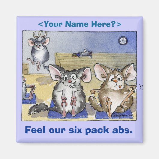 チンチラのワークアウト磁石 マグネット (正面)