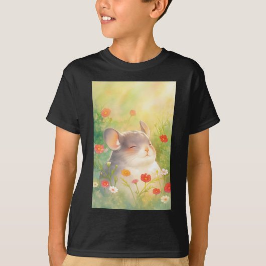 チンチラの花のオアシス Tシャツ (正面)