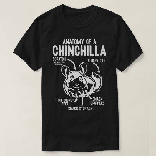 チンチラの解剖学 Tシャツ (デザイン正面)
