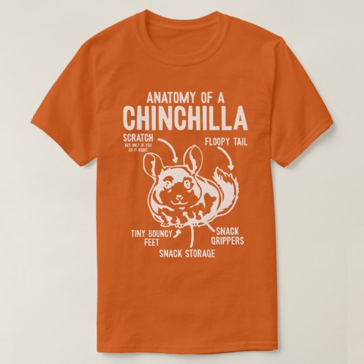 チンチラの解剖学 Tシャツ (デザイン正面)
