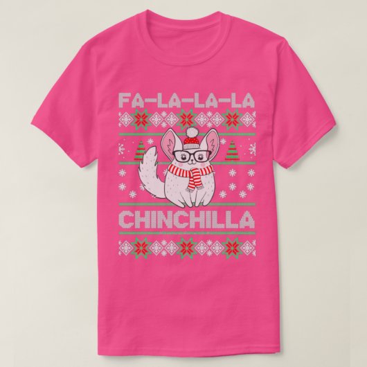 チンチラの醜いクリスマスチンチラ愛好家 Tシャツ (デザイン正面)