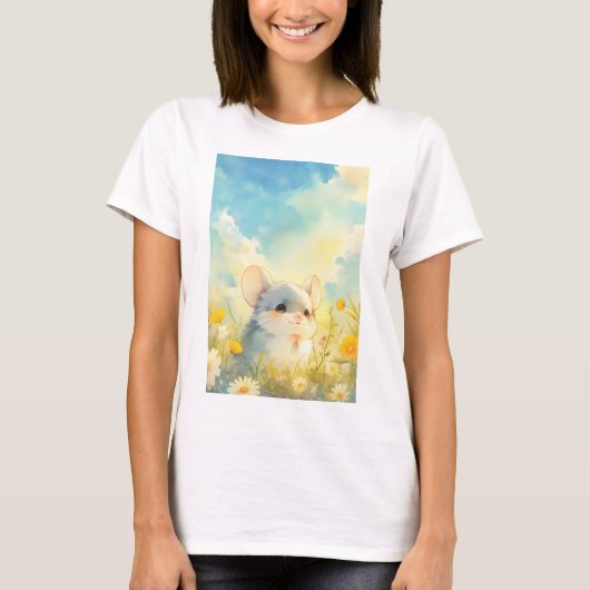 チンチラの野の花の喜び Tシャツ (正面)
