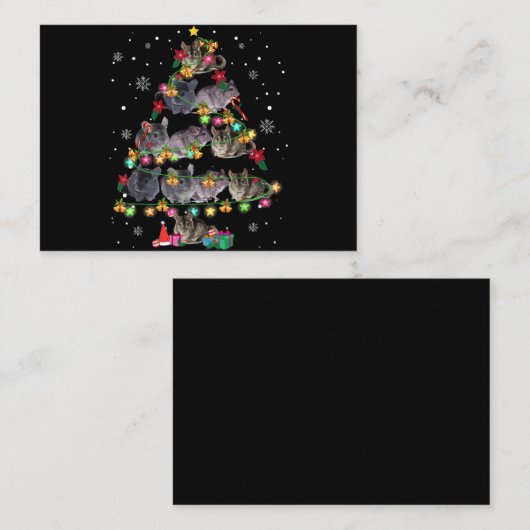 チンチラクリスマスツリーおもしろい齧歯類の恋人クリスマス エンクロージャーカード (正面/裏面)