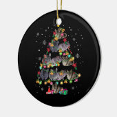 チンチラクリスマスツリーおもしろい齧歯類の恋人クリスマス セラミックオーナメント (左)