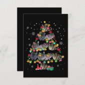 チンチラクリスマスツリーおもしろい齧歯類の恋人クリスマス 出欠カード (正面/裏面)