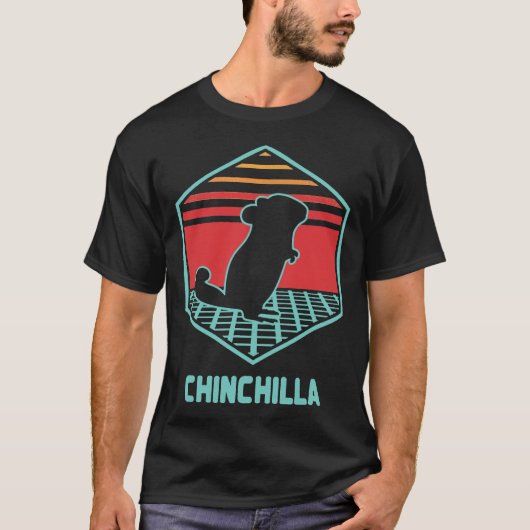 チンチラレトロヴィンテージ80sスタイル tシャツ (正面)