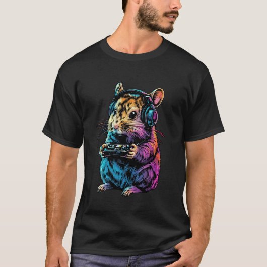 チンチラ愛好家ゲーミングヘッドホンデザイン面白いC Tシャツ (正面)