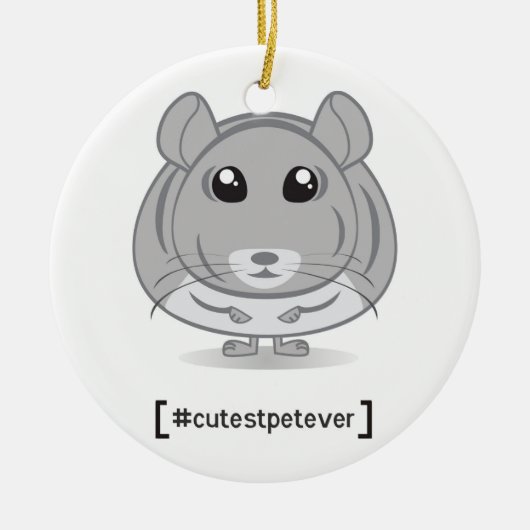チンチラ最もかわいいペットオーナメント セラミックオーナメント (正面)