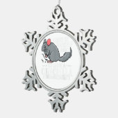 チンチラ贈り物おもしろいのかわいいペット スノーフレークピューターオーナメント (右)