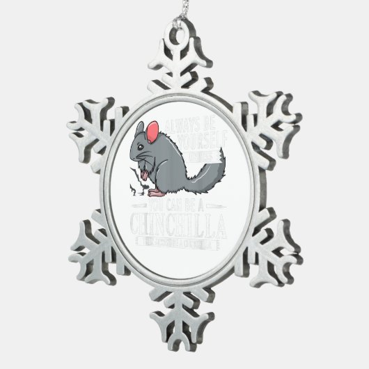 チンチラ贈り物おもしろいのかわいいペット スノーフレークピューターオーナメント (右)