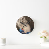 チンチラ ラウンド壁時計 (ホーム)