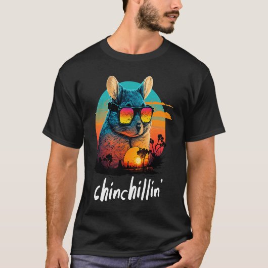 チンチリンレトロGroovy Chinchilla Tシャツ (正面)