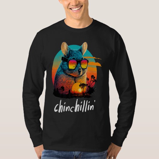 チンチリンレトロGroovy Chinchilla Tシャツ (正面)