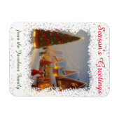 チンチージークリスマスツリーヴィレッジシーズングリーティング マグネット (横)