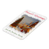 チンチージークリスマスツリーヴィレッジシーズングリーティング マグネット (左側)