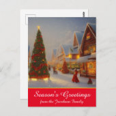 チンツィーヴィレッジクリスマスツリー季節のごあいさつ ポストカード (正面/裏面)