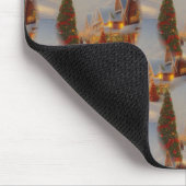 チンツィーヴィレッジクリスマスツリー雪のグローブパターン マウスパッド (コーナー)