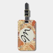 チンツペイズリーアンティークフローラルパターン ラゲッジタグ (正面縦)