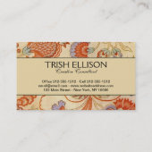 チンツペイズリーアンティークフローラルパターン 名刺 (裏面)