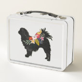 チンドッグ日本のブリードボヘミアンフローラシルエット メタルランチボックス (裏面)