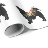 チンドッグ日本のブリードボヘミアンフローラシルエット ラッピングペーパー (ロールコーナー)