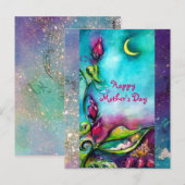 チンバリーナがバラの葉の間で眠っている ポストカード (正面/裏面)