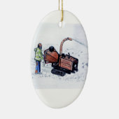 チンバーウルフ·ウッド·チッパー セラミックオーナメント (右)