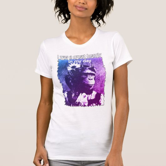 チンパおもしろいンジー老齢ジョークTシャツ Tシャツ (正面)