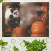 チンパピー日本の秋デライトカボチャ キッチンタオル (折り畳み)