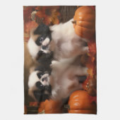 チンパピー日本の秋デライトカボチャ キッチンタオル (縦)