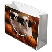 チンパピー日本の秋デライトカボチャ ラージペーパーバッグ (裏面アングル)