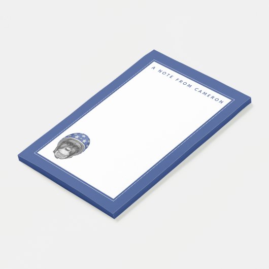 チンパンジーのオートバイのライダーは|あなたの名前を加えます ポストイット (アングル)